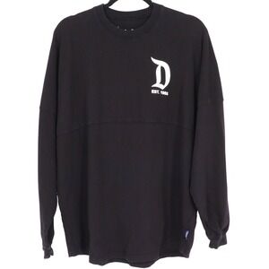 Disney Parks EST 1955 Spirit Jersey Size M Black Long Sleeve Cotton Sweatshirt